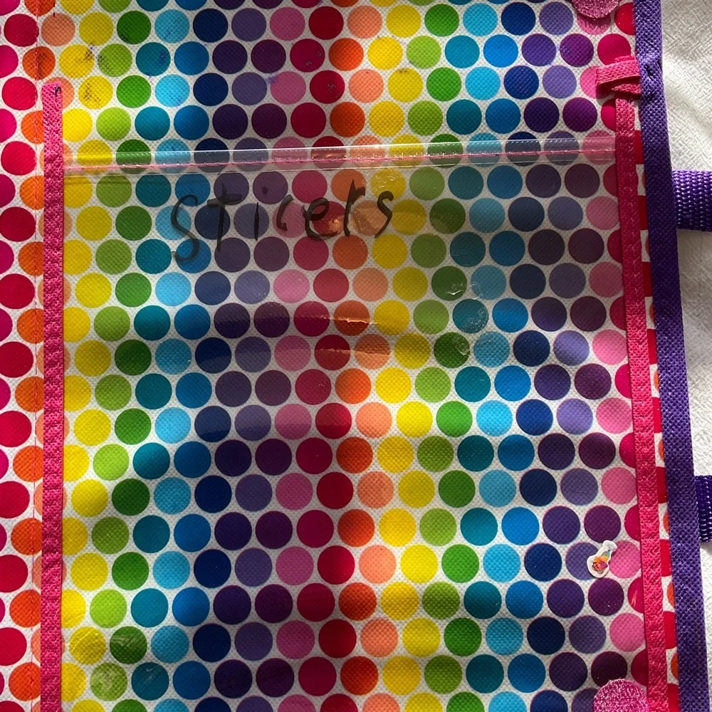 Lisa Frank 3 compartment folder with velcro closure and handles
